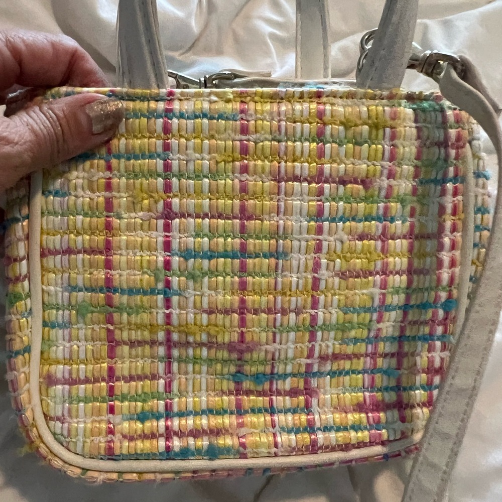 Vintage Liz Claiborne Colorful Woven Tweed Women's Crossbody Bag